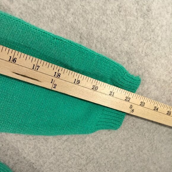 O'Rite Cardigan Sweater Wmns Small Oversized Knit Shoulder Pads Green Vintage - Picture 5 of 11